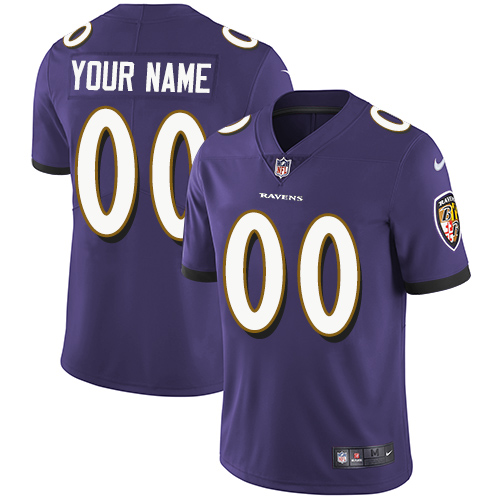 Youth Baltimore Ravens ACTIVE PLAYER Custom Purple Vapor Untouchable Limited Stitched Jersey